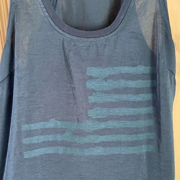 William Rast for Target black razorback flowy top w/ very subtle American flag M - Picture 4 of 8